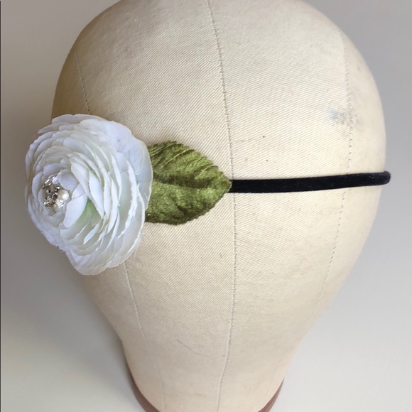 Boho Floral Rose & Swarovski Crystal Headband - Picture 2 of 7